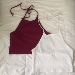 TWO FOR ONE halter crop tops